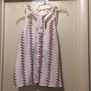 Medium, White, Tank Top with Birds